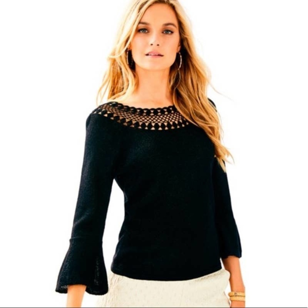 Lilly Pulitzer Barrington Metallic Sweater in Onyx Metallic Size Small NEW